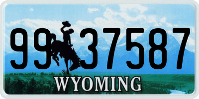 WY license plate 9937587