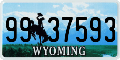 WY license plate 9937593