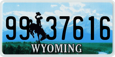 WY license plate 9937616