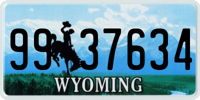 WY license plate 9937634
