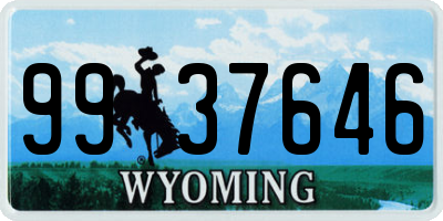 WY license plate 9937646