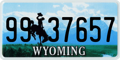 WY license plate 9937657