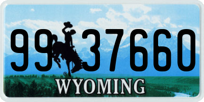 WY license plate 9937660