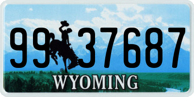 WY license plate 9937687