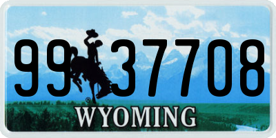 WY license plate 9937708