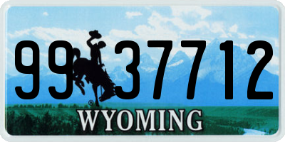 WY license plate 9937712