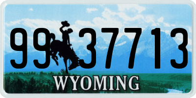 WY license plate 9937713