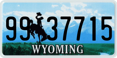 WY license plate 9937715