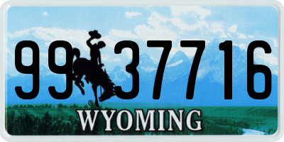 WY license plate 9937716