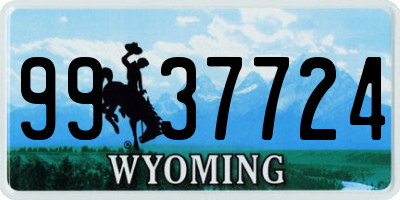 WY license plate 9937724