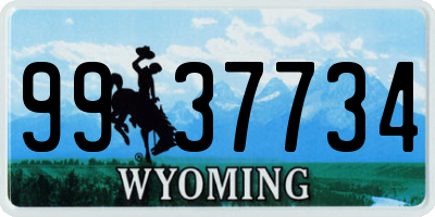 WY license plate 9937734