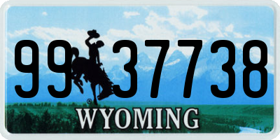 WY license plate 9937738