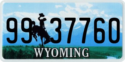 WY license plate 9937760
