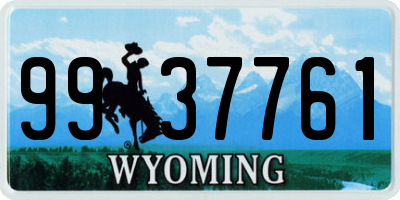 WY license plate 9937761