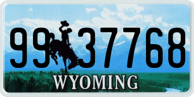 WY license plate 9937768