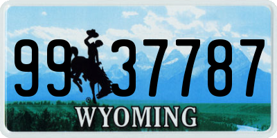 WY license plate 9937787