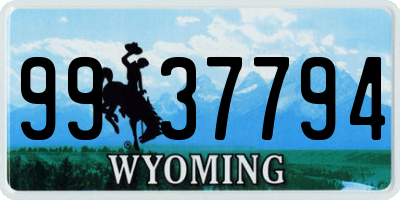 WY license plate 9937794