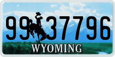 WY license plate 9937796