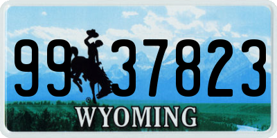 WY license plate 9937823