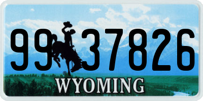 WY license plate 9937826