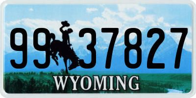 WY license plate 9937827