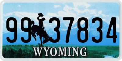 WY license plate 9937834