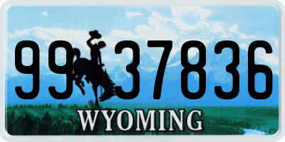 WY license plate 9937836