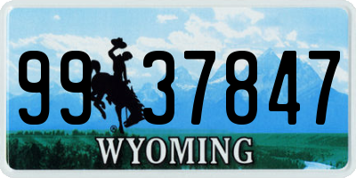 WY license plate 9937847