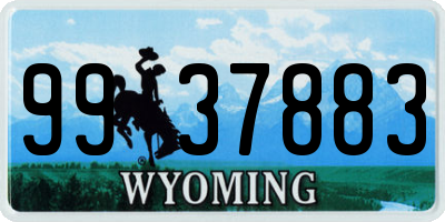 WY license plate 9937883