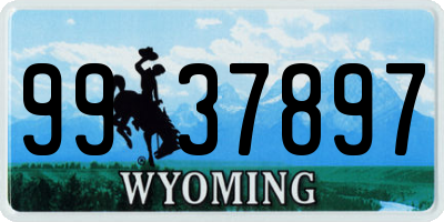 WY license plate 9937897