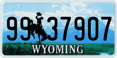 WY license plate 9937907