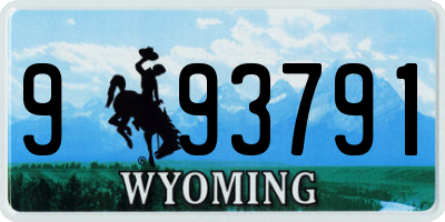 WY license plate 993791