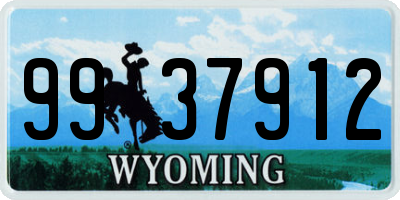 WY license plate 9937912