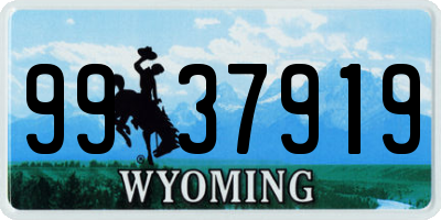 WY license plate 9937919