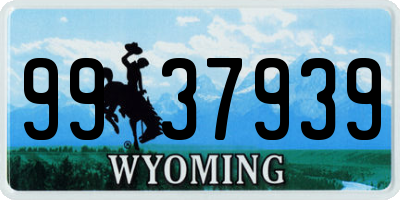 WY license plate 9937939