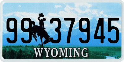 WY license plate 9937945
