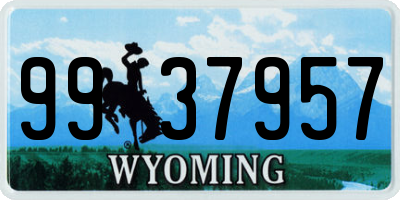 WY license plate 9937957