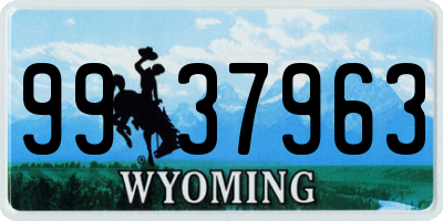 WY license plate 9937963