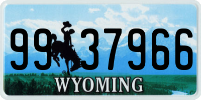 WY license plate 9937966