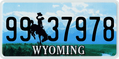 WY license plate 9937978