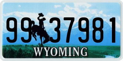 WY license plate 9937981