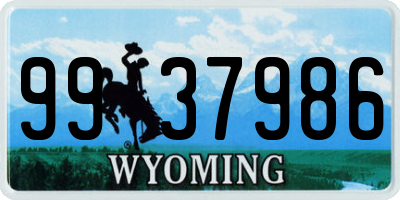 WY license plate 9937986