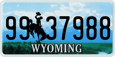 WY license plate 9937988