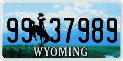 WY license plate 9937989