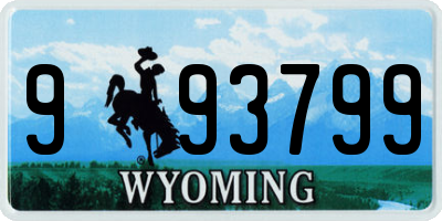 WY license plate 993799