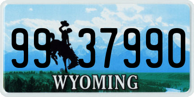 WY license plate 9937990