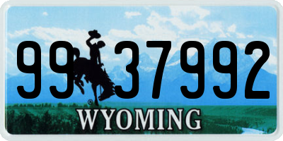 WY license plate 9937992