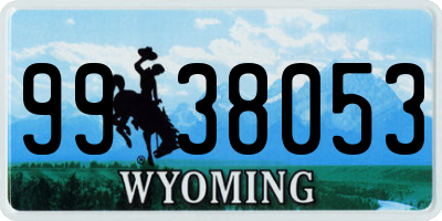 WY license plate 9938053
