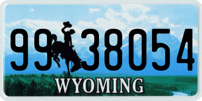 WY license plate 9938054