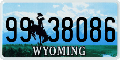 WY license plate 9938086